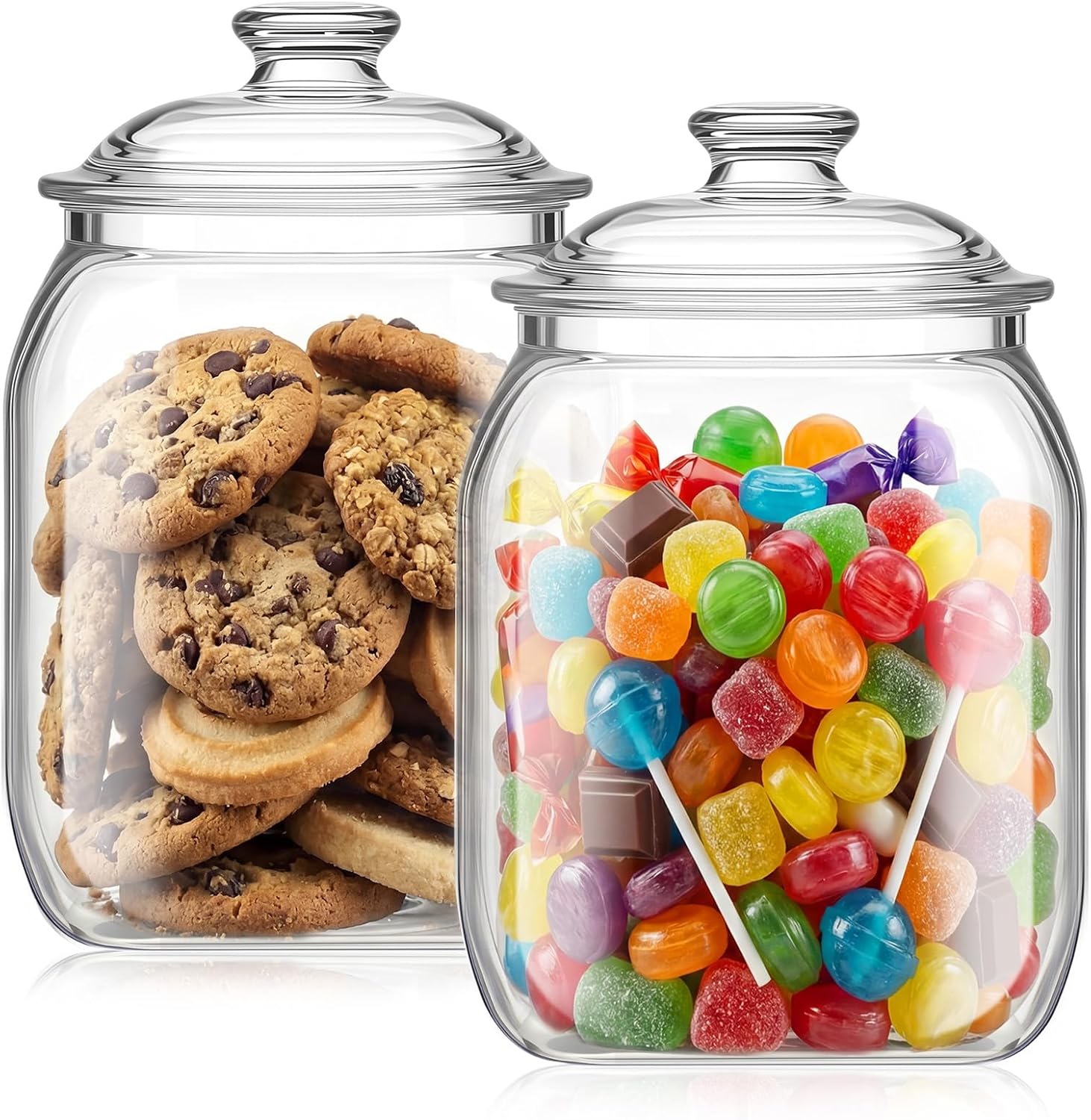 Food Storage Jars & Containers - 2 Pack Acrylic Cookie Candy Jar