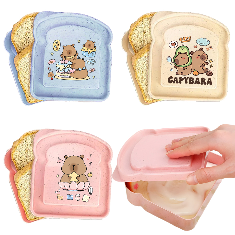 Food Storage And Container - Capybara Portable Lunch Box Sandwich Silicone