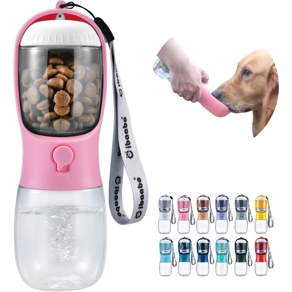 Food Storage Necessities - Dog Water Bottle with Food Container,