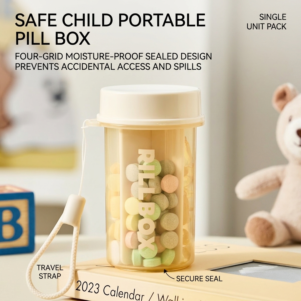 Portable Pill Organizer 4 Comp - Food Storage Locker reseña y precio