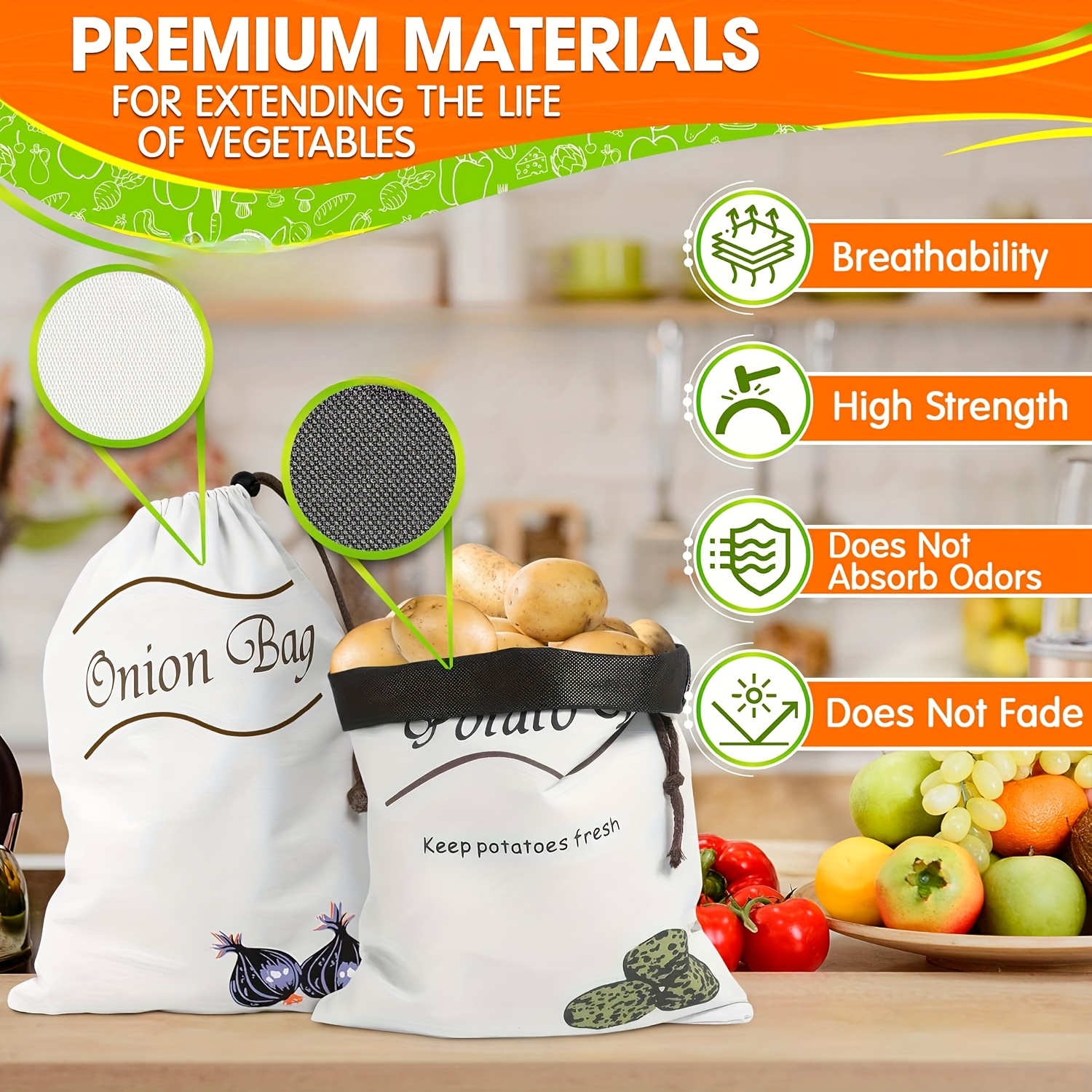 2pcs Reusable Vegetable Storag - Food Storage Roots reseña y precio