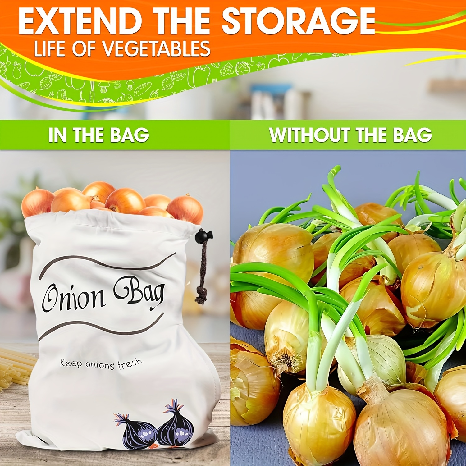 2pcs Reusable Vegetable Storag - Food Storage Roots reseña y precio