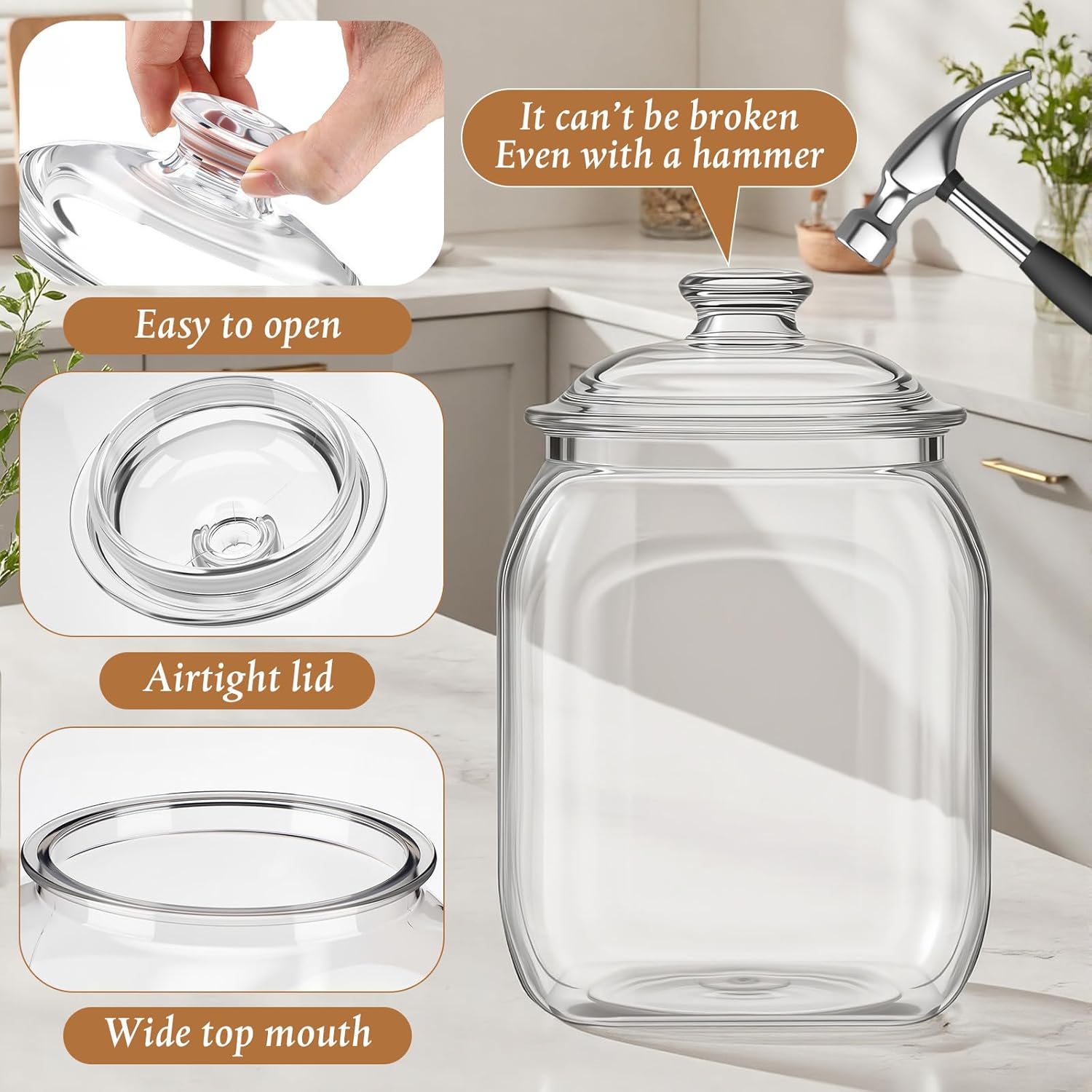 2 Pack Acrylic Cookie Candy Ja - Food Storage Jars & Containers reseña y precio