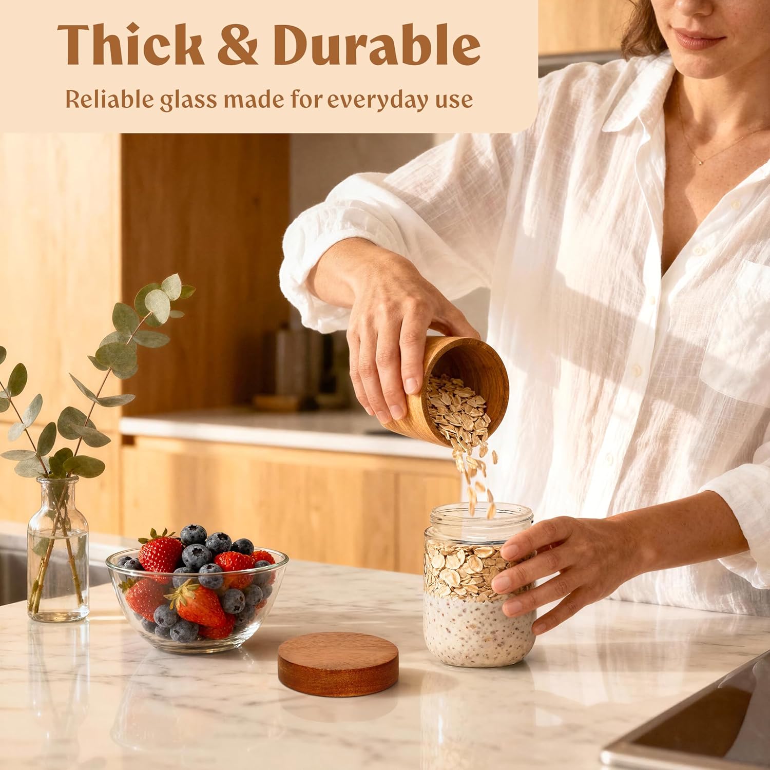 Overnight Oats Containers with - Food Storage Jars & Containers reseña y precio