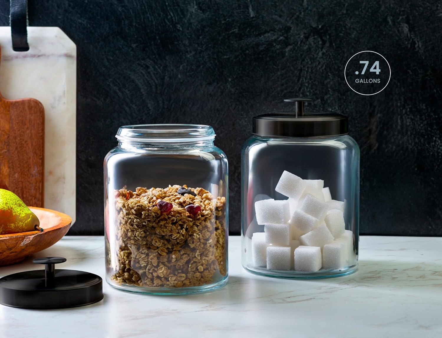 Glass Kitchen Canister Set, Fo - Food Storage Jars & Containers reseña y precio