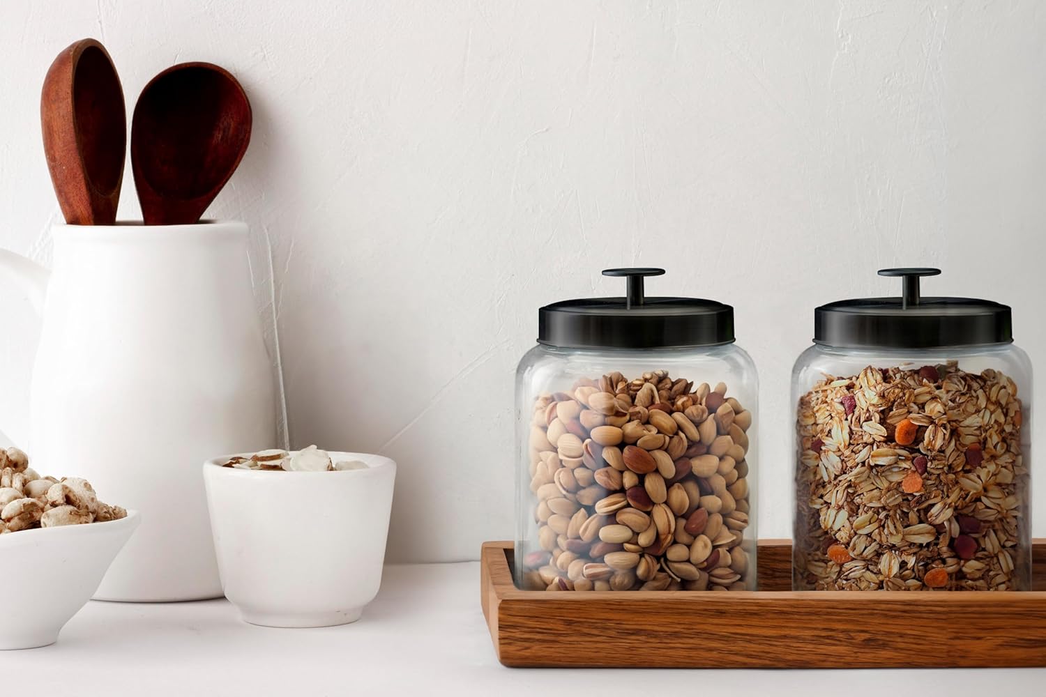 Glass Kitchen Canister Set, Fo - Food Storage Jars & Containers reseña y precio