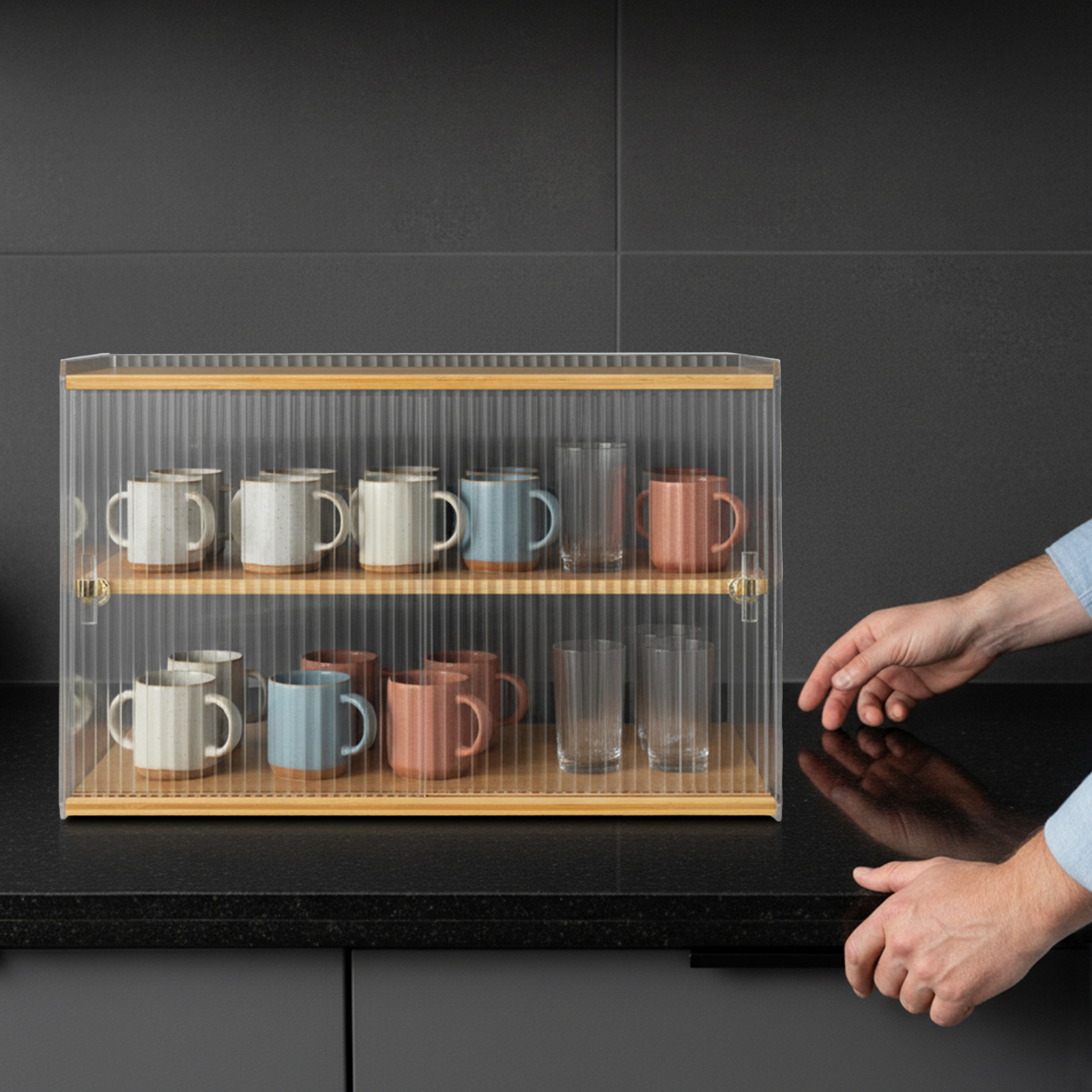 Cup Storage Rack, Bamboo Sideb - Food Storage In Room reseña y precio