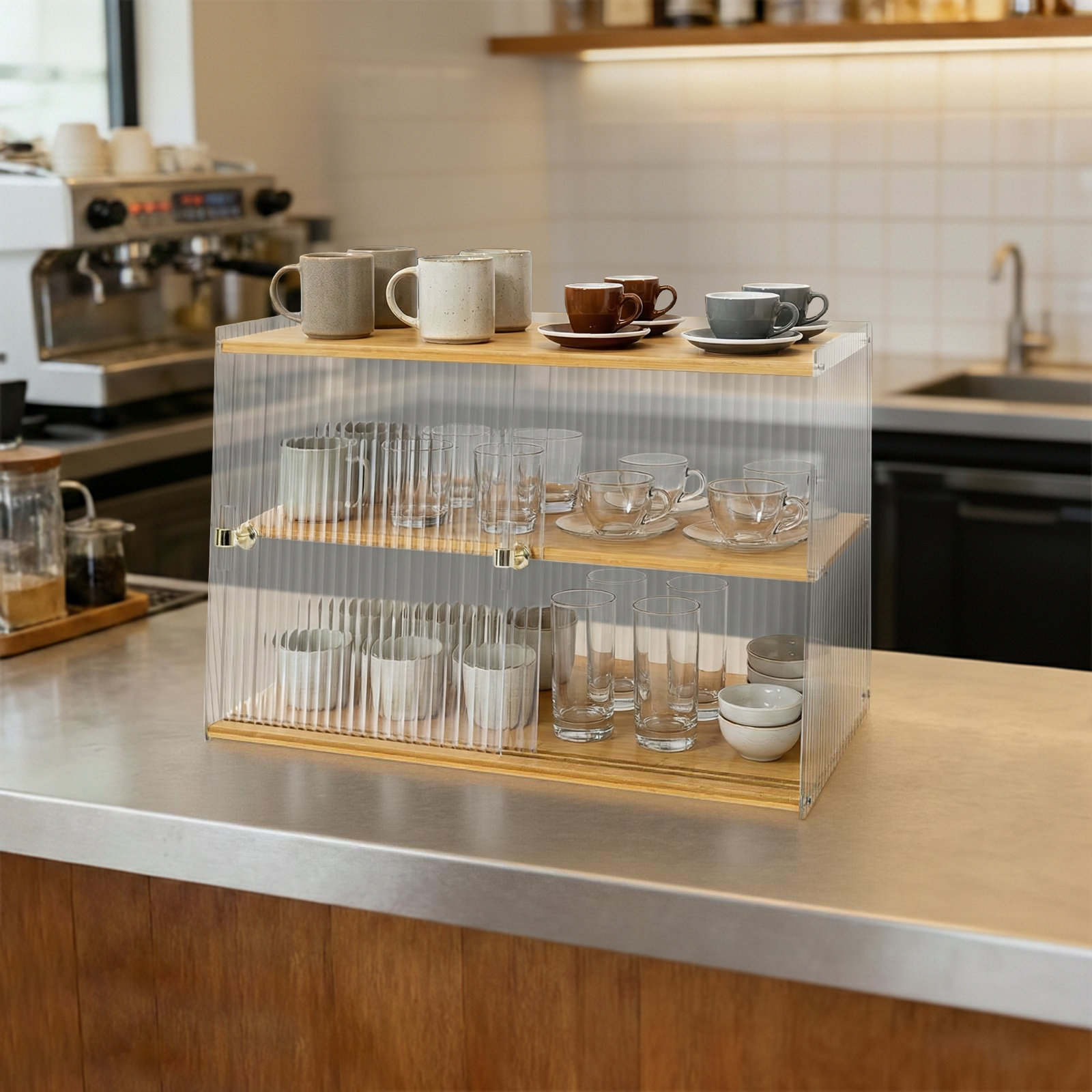 Cup Storage Rack, Bamboo Sideb - Food Storage In Room reseña y precio