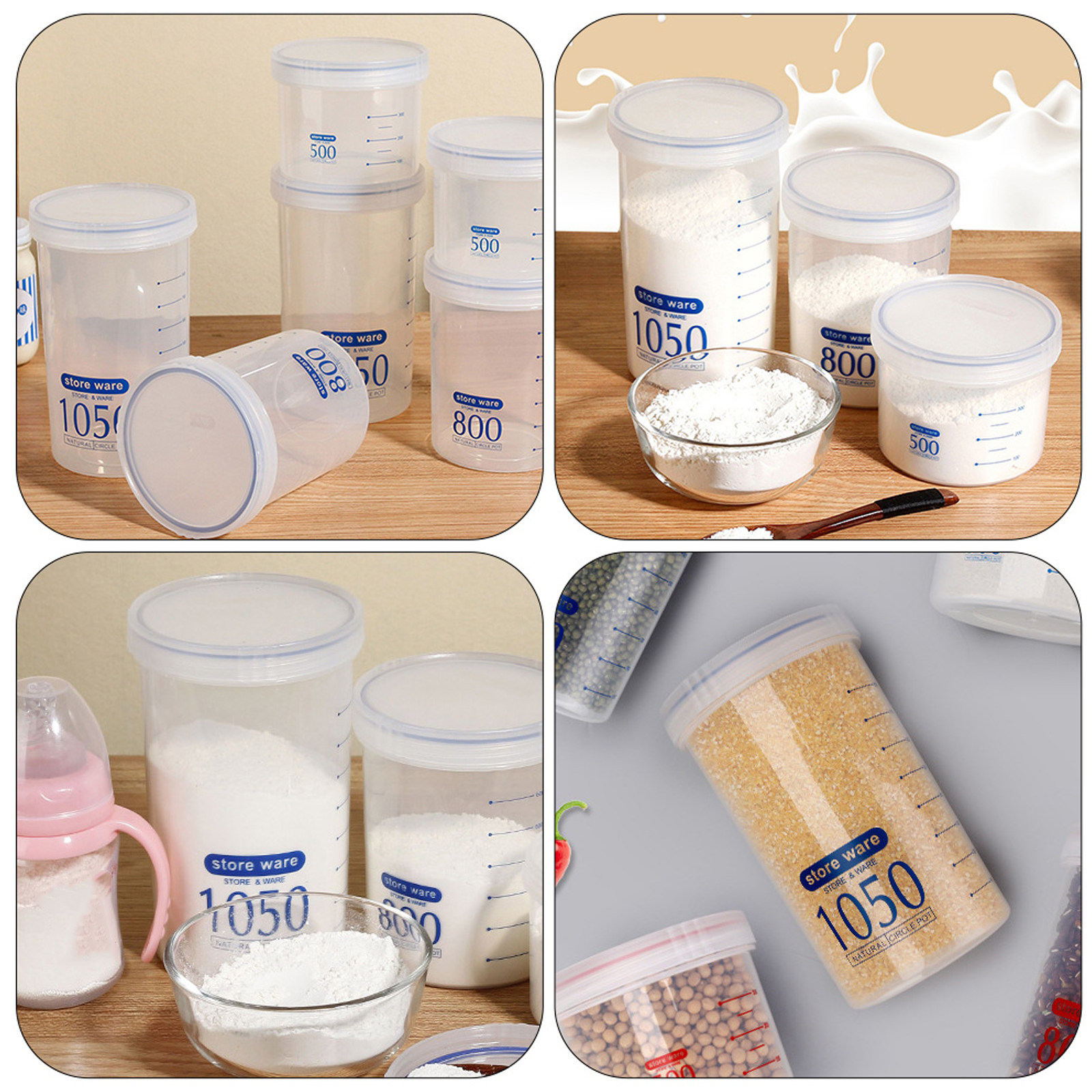 2Pcs Premium Airtight Food Sto - Food Storage Jars & Containers reseña y precio