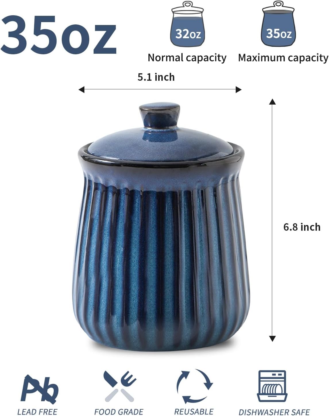 Ceramic Storage Containers, 35 - Food Storage Jars & Containers reseña y precio