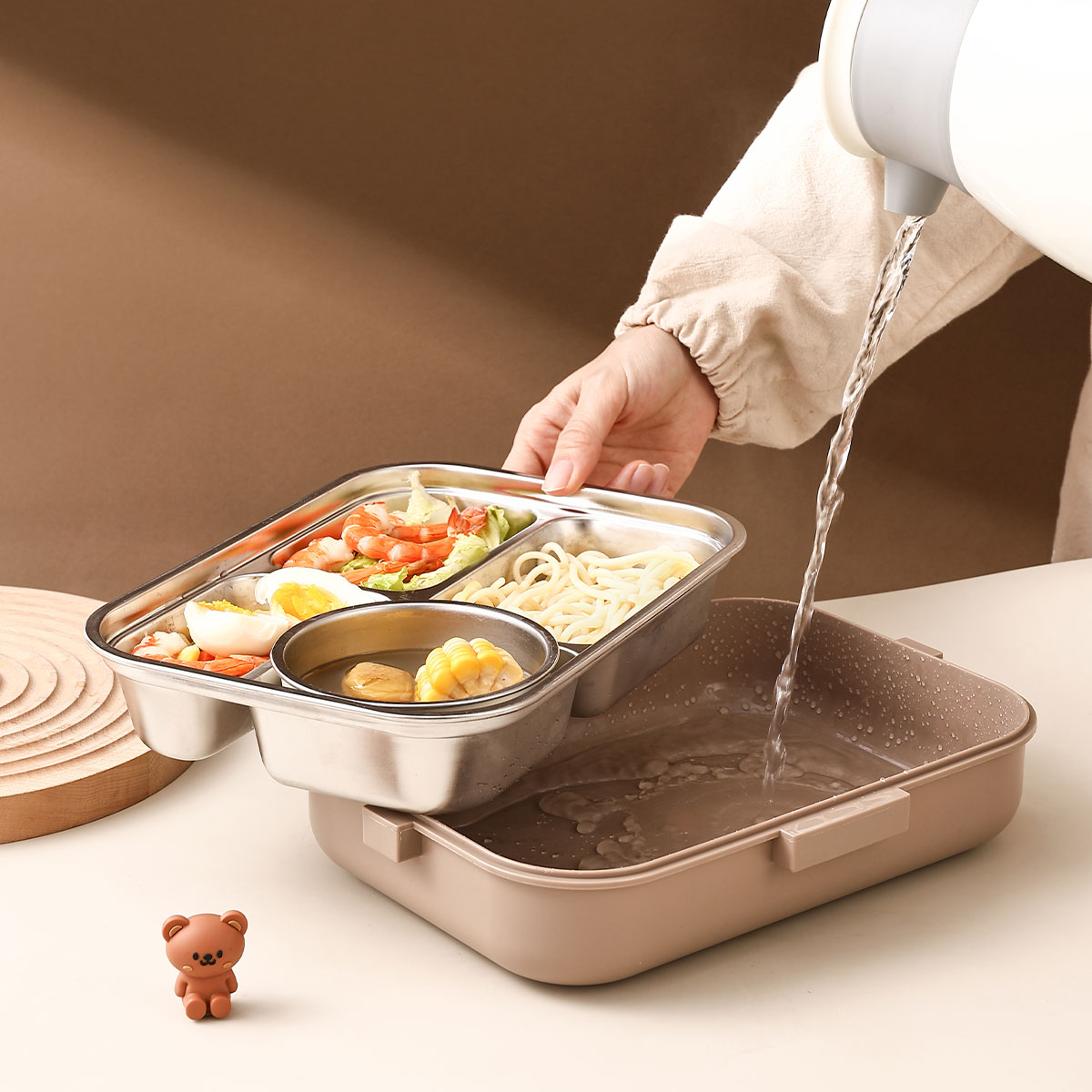 WORTHBUY 4 Grids 304 Stainless - Food Storage Hot reseña y precio