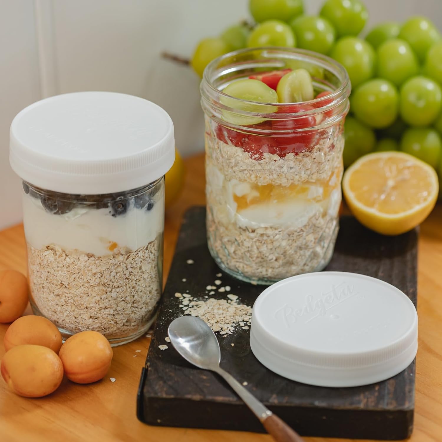 12 Pack 16 oz Wide Mouth Clear - Food Storage Jars & Containers reseña y precio