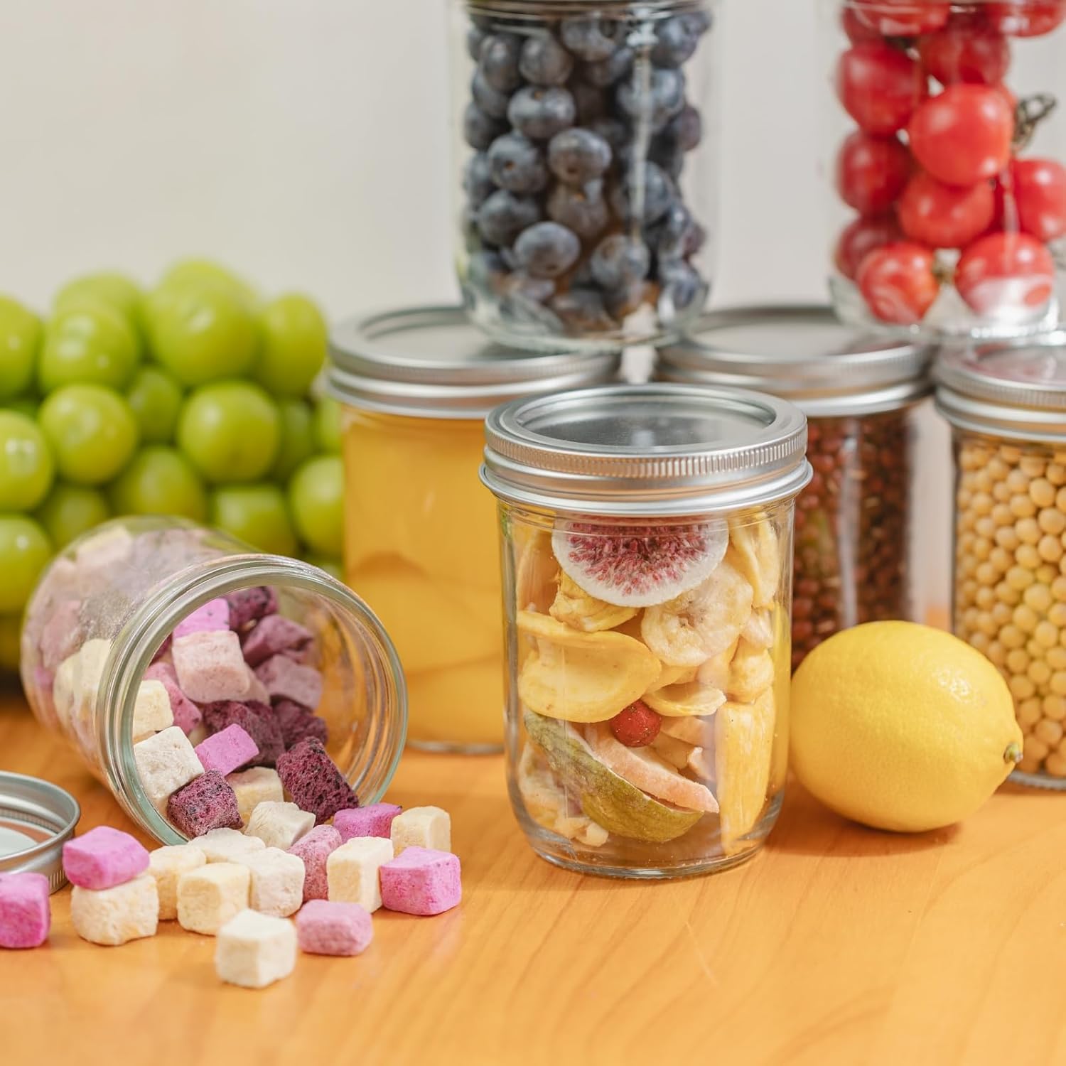 12 Pack 16 oz Wide Mouth Clear - Food Storage Jars & Containers reseña y precio