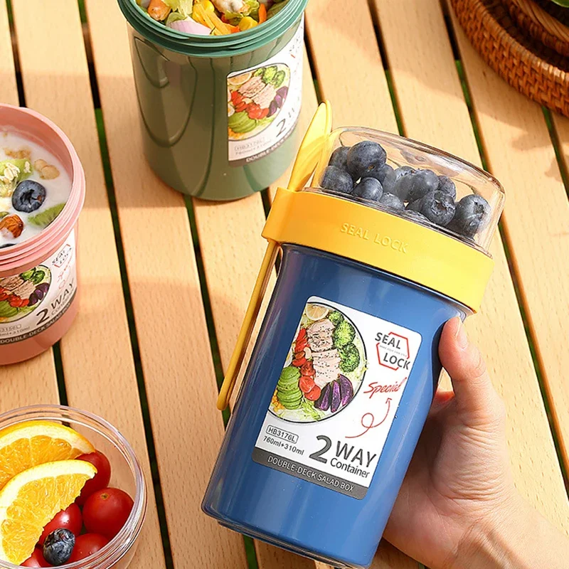 Bento Lunch Box Salad Oatmeal  - Food Storage Yogurt reseña y precio