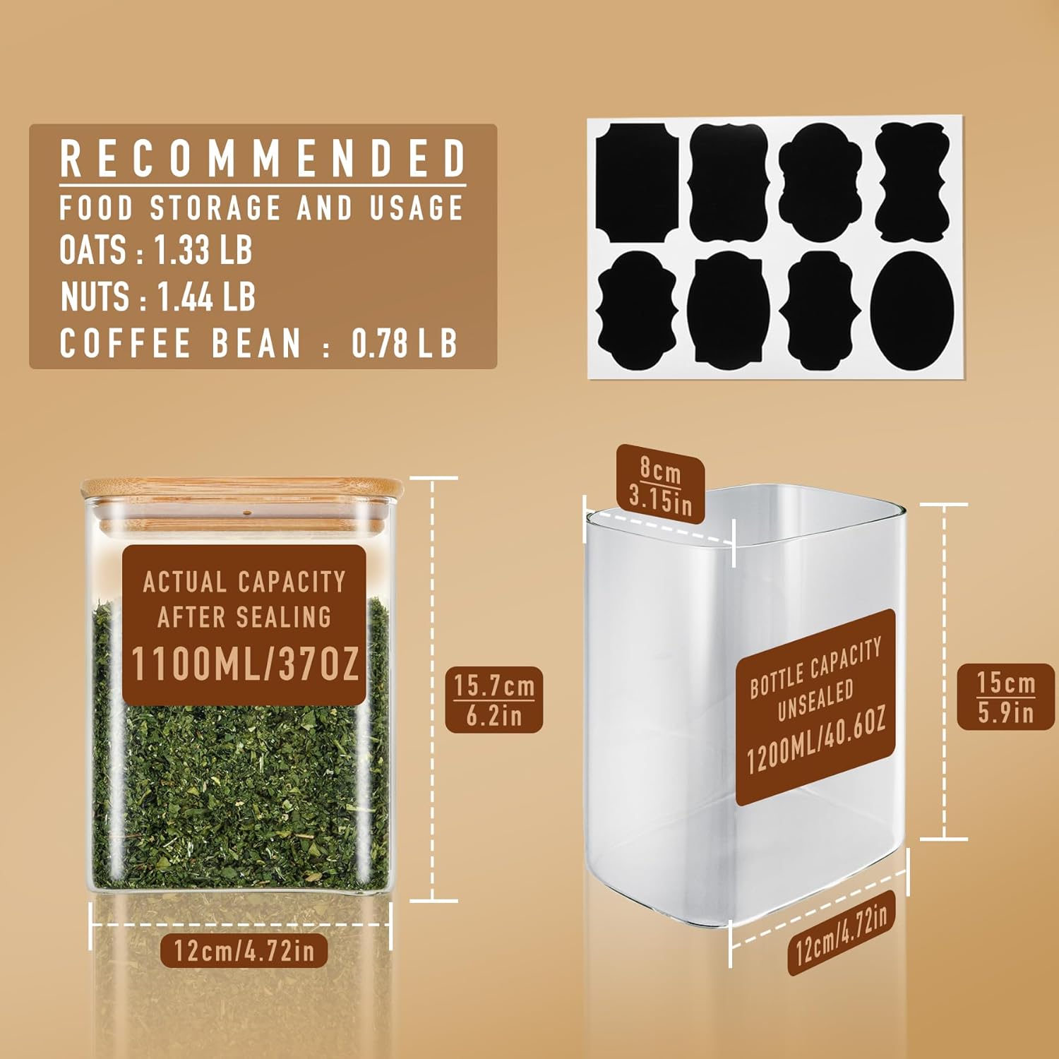 37oz Rectangle Airtight Glass  - Food Storage Jars & Containers reseña y precio