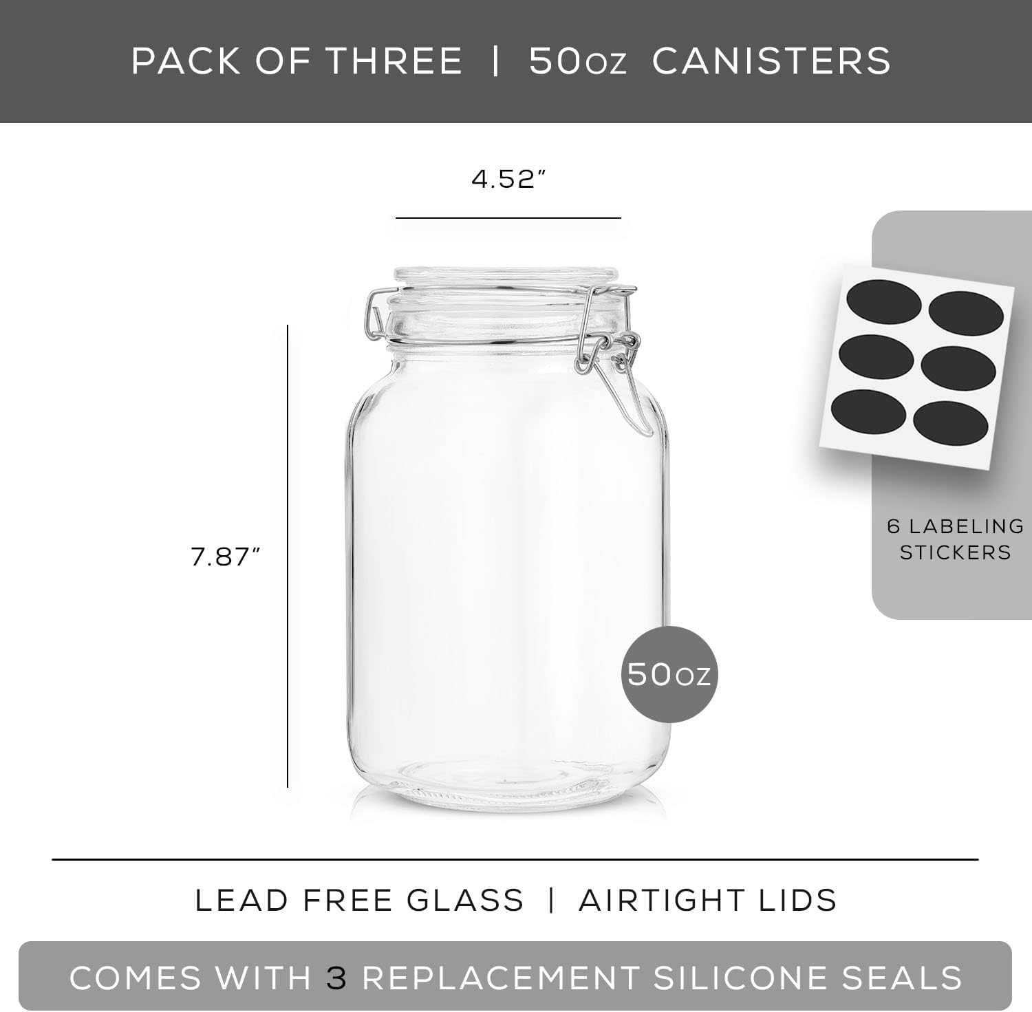 Airtight Glass Jars with Lids  - Food Storage Jars & Containers reseña y precio