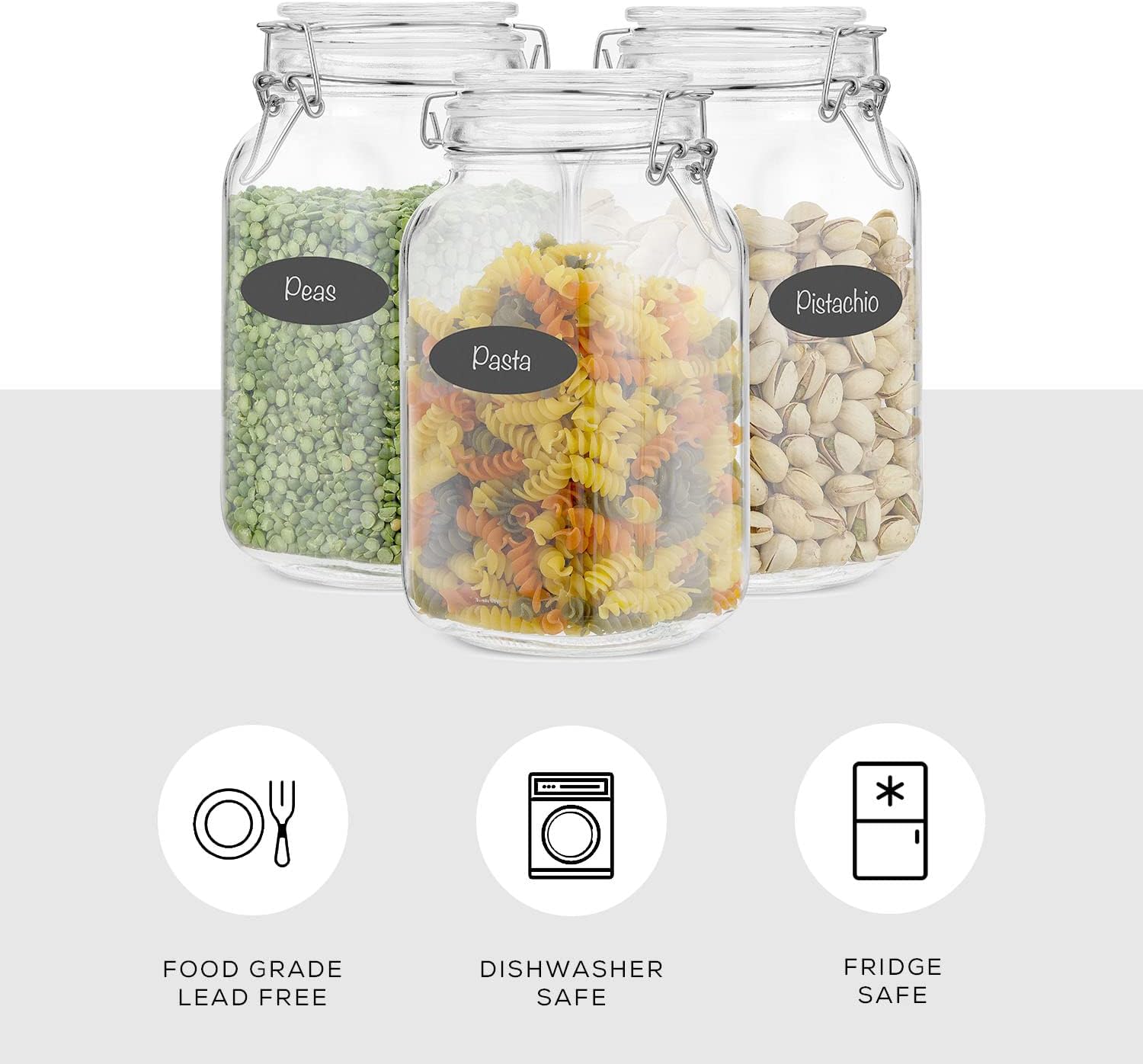 Airtight Glass Jars with Lids  - Food Storage Jars & Containers reseña y precio