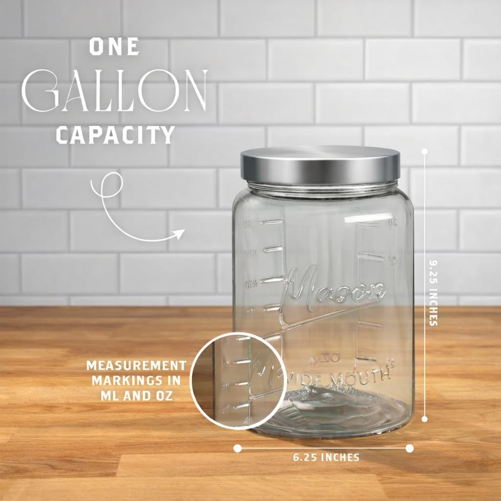 Extra Large    Jar - 1 Gallon  - Food Storage Jars & Containers reseña y precio