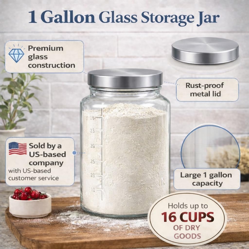 Extra Large    Jar - 1 Gallon  - Food Storage Jars & Containers reseña y precio