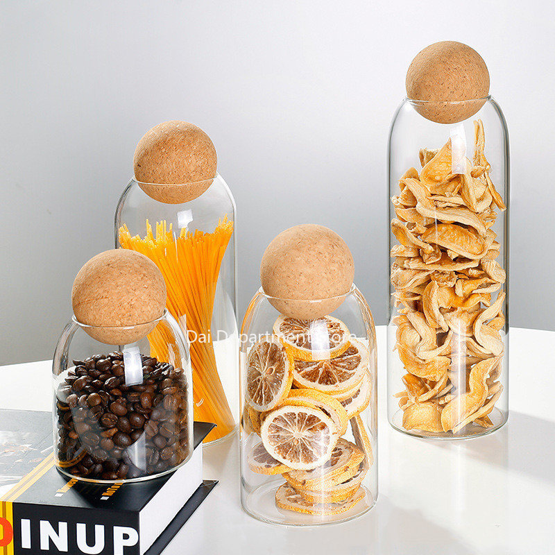 Clear Practical Wood Cork Glas - Food Storage Practices reseña y precio