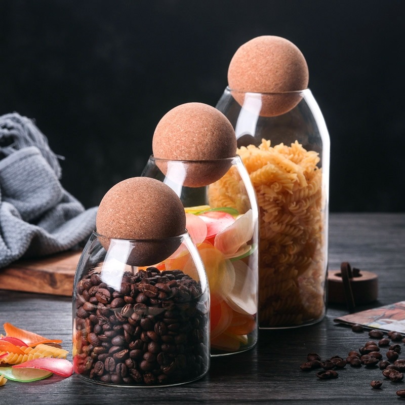 Clear Practical Wood Cork Glas - Food Storage Practices reseña y precio