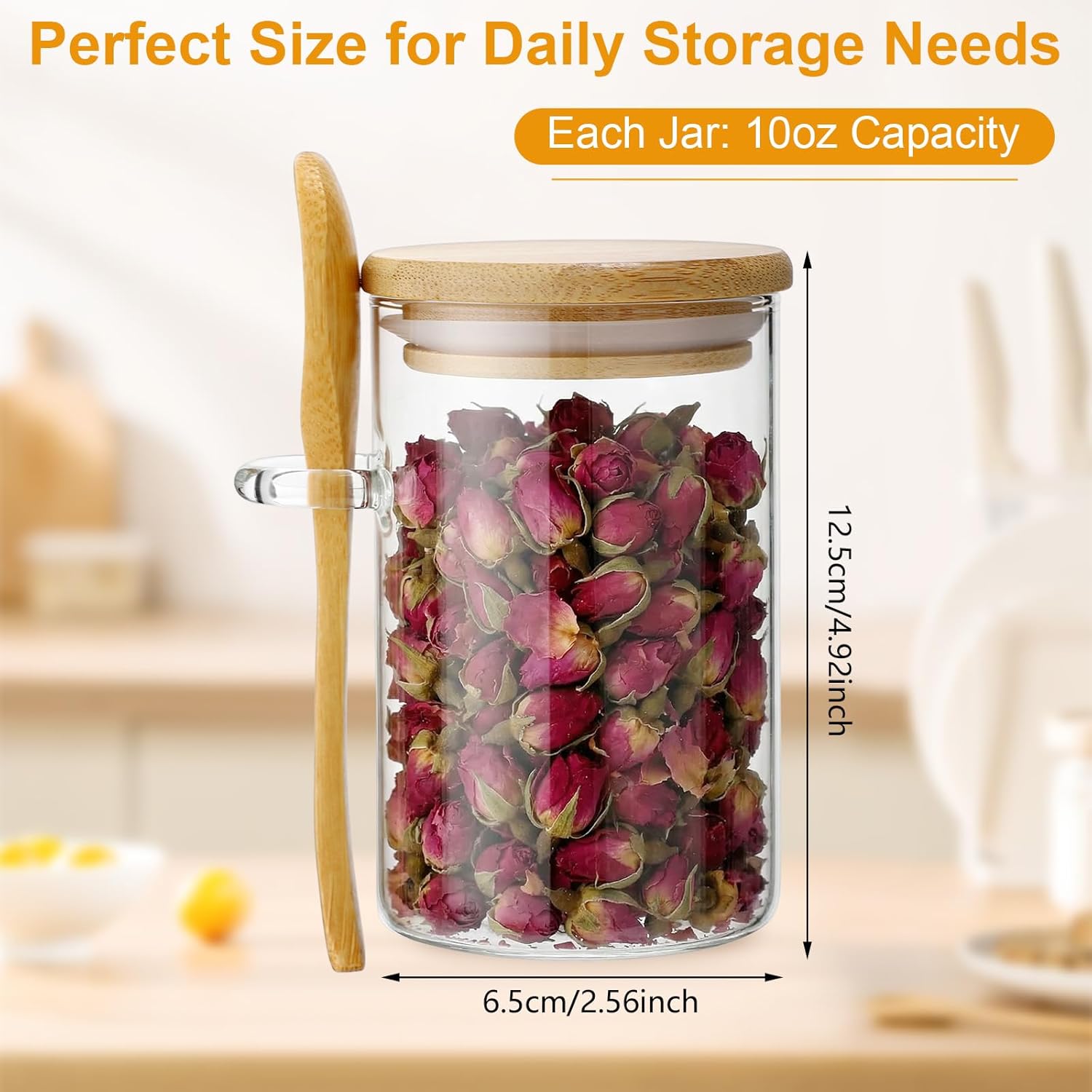 10 Pack Glass Jars with Bamboo - Food Storage Jars & Containers reseña y precio