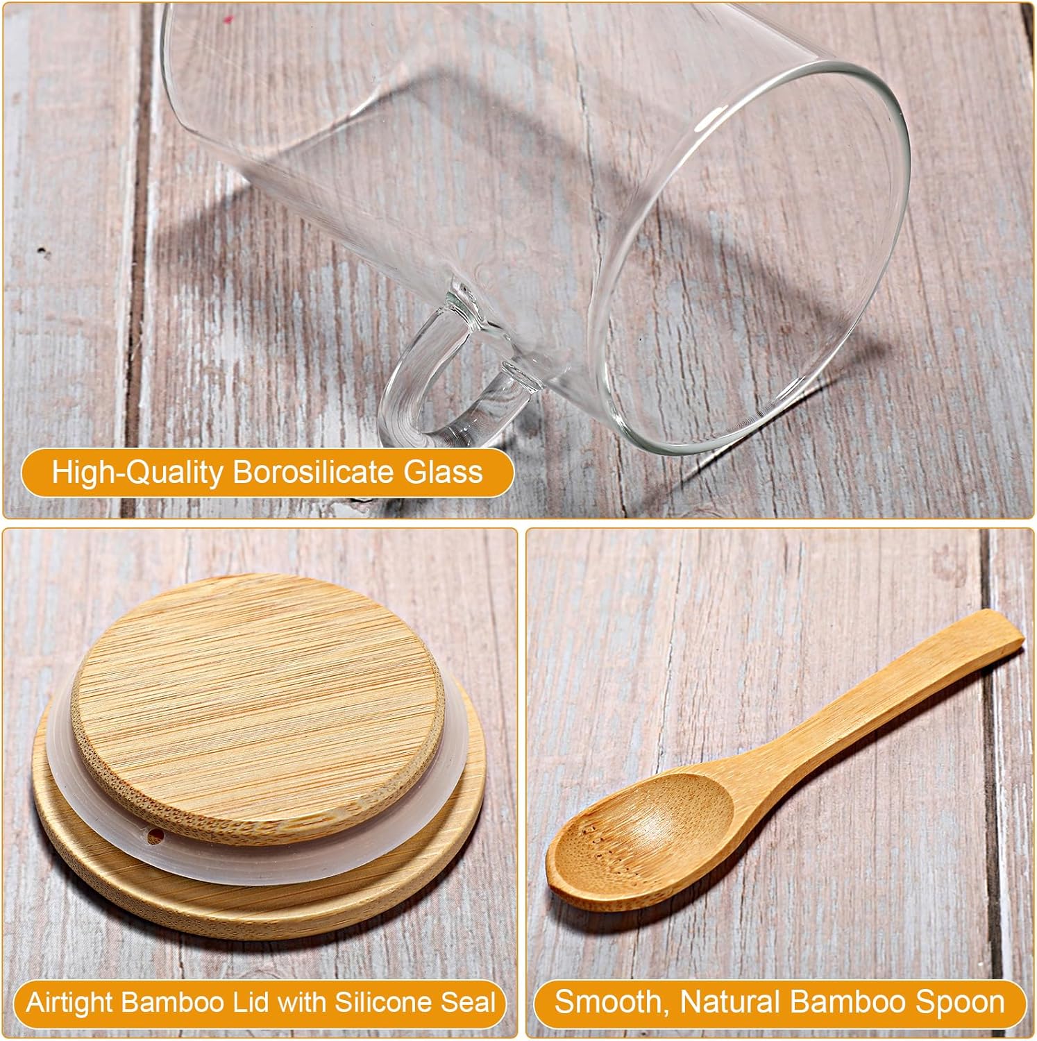 10 Pack Glass Jars with Bamboo - Food Storage Jars & Containers reseña y precio