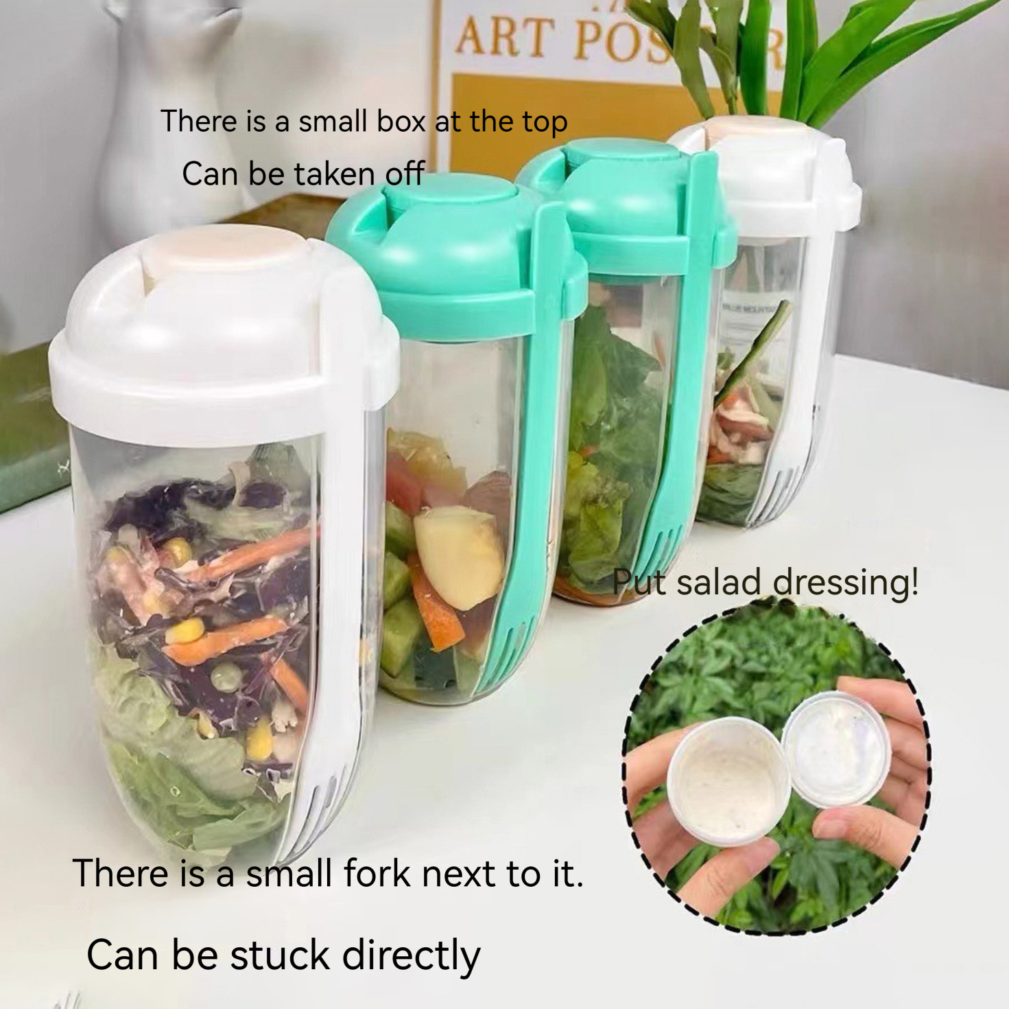3In1 Portable Salad Cup Breakf - Food Storage Yogurt reseña y precio