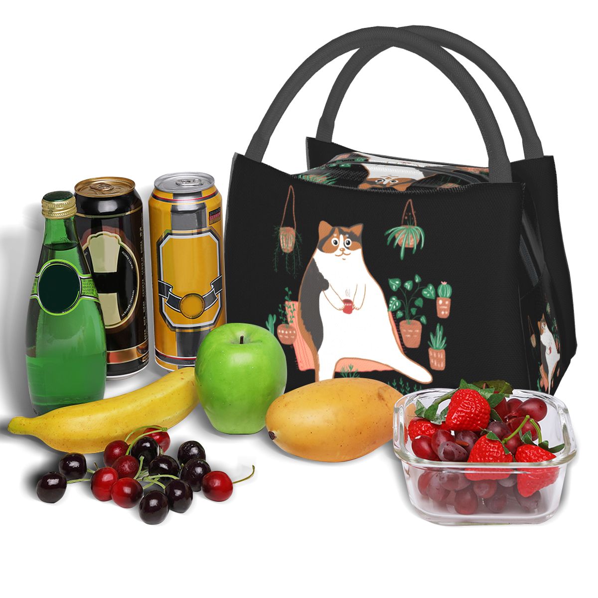 Calico Cat With Pot Plants Cat - Food Storage Moms reseña y precio