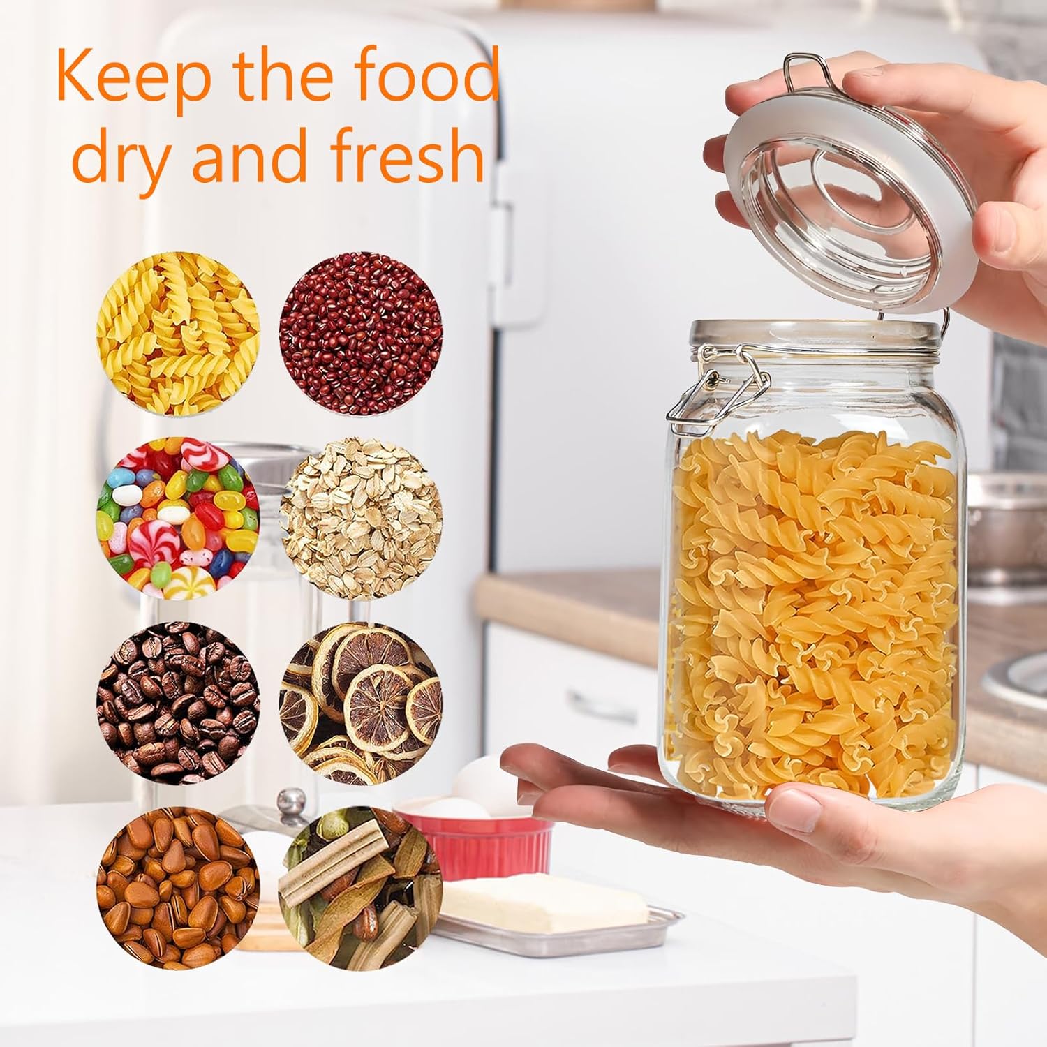 Clear Food Storage Jars 50oz S - Food Storage Jars & Containers reseña y precio