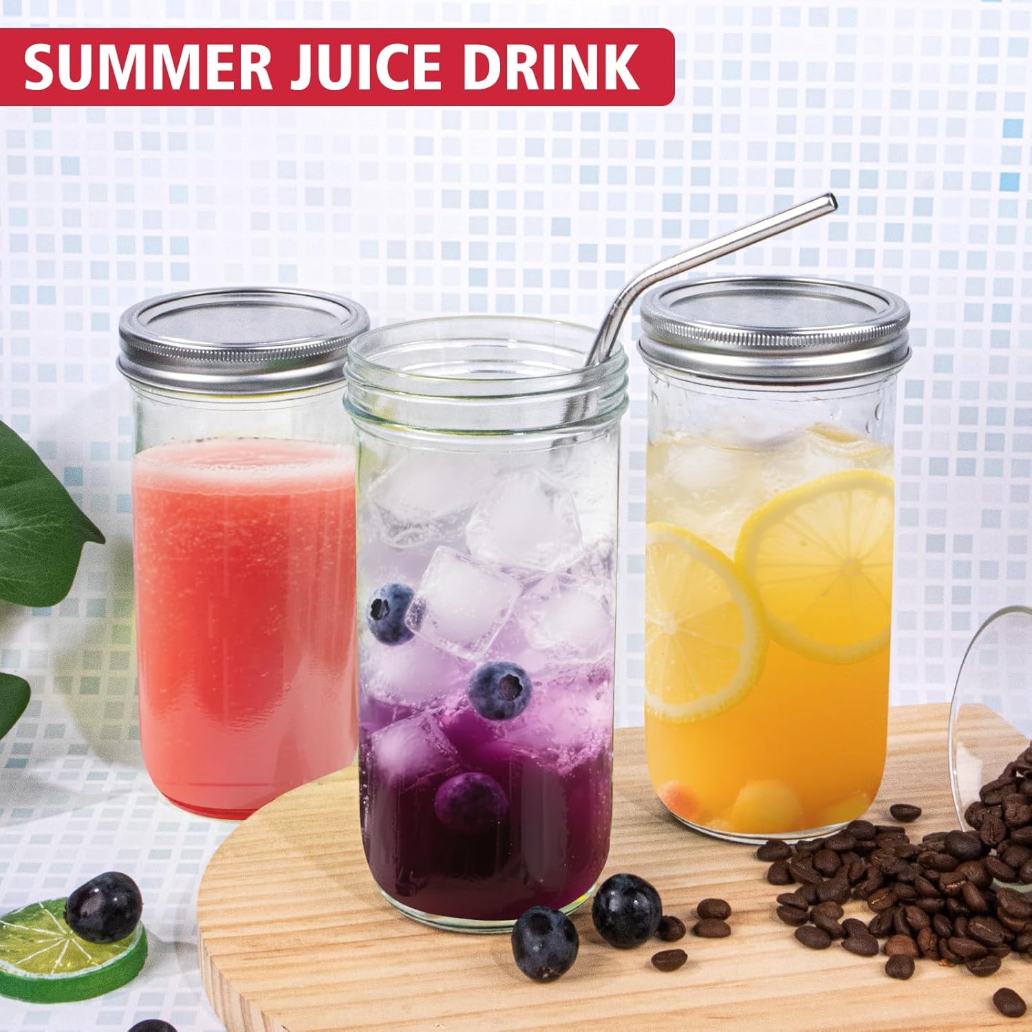 Jars Wide Mouth 6 Pack, 24oz G - Food Storage Jars & Containers reseña y precio