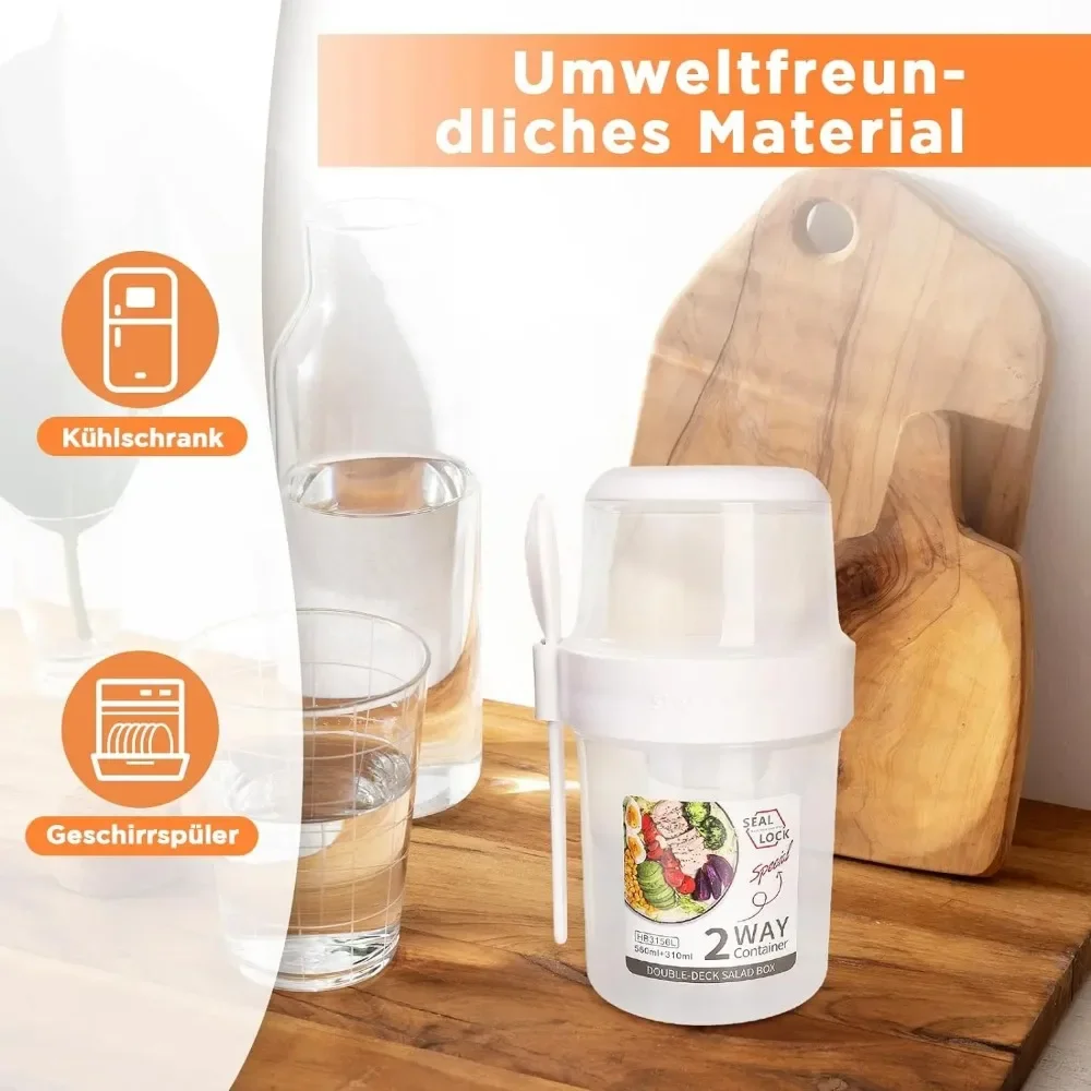 Salad Cup Breakfast Cups Porta - Food Storage Yogurt reseña y precio