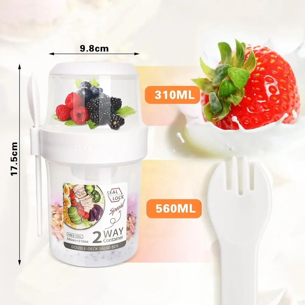 Salad Cup Breakfast Cups Porta - Food Storage Yogurt reseña y precio