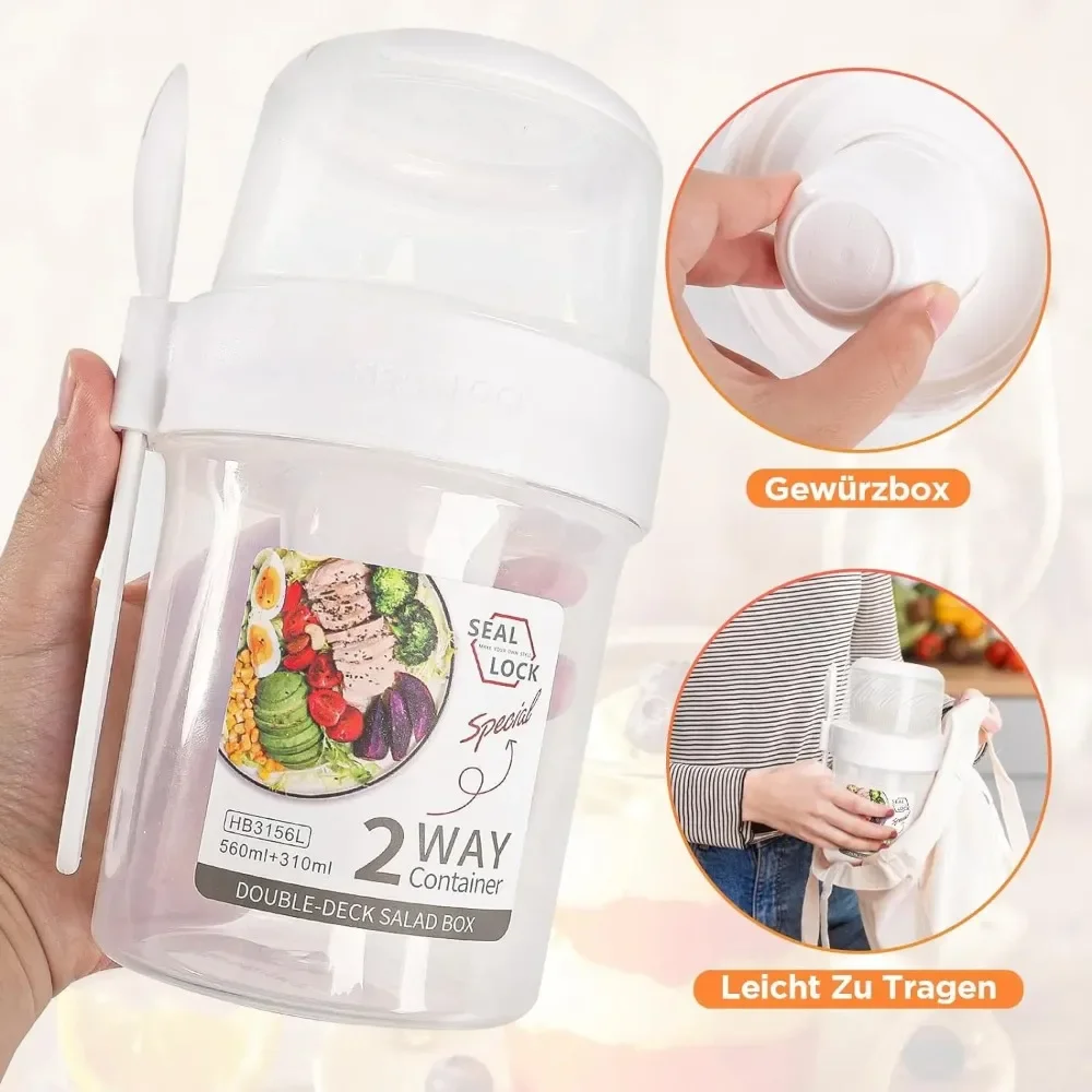 Salad Cup Breakfast Cups Porta - Food Storage Yogurt reseña y precio