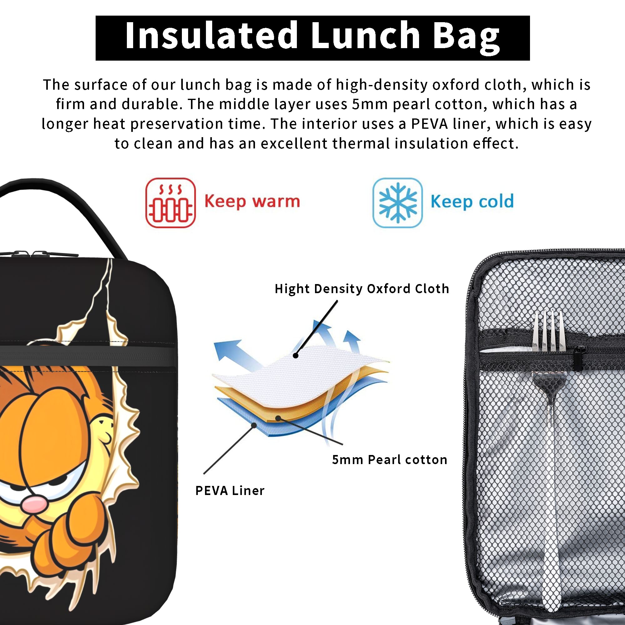 Garfielded Insulated Lunch Bag - Food Storage Hot reseña y precio