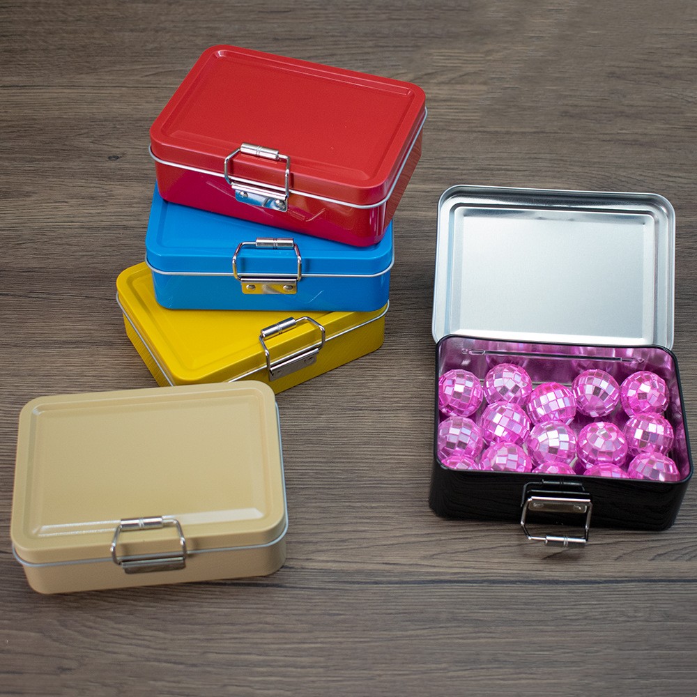 Tin Box For Candy Compact Rect - Food Storage In Room reseña y precio